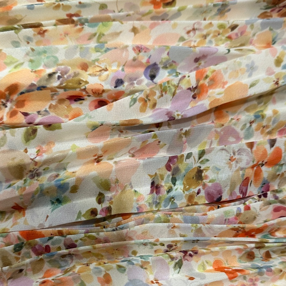 Monique Lhuillier Multicolor Floral Long Sleeve Dress with open sleeves - Picture 4 of 4